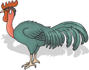 Green And Red Rooster Clip Art